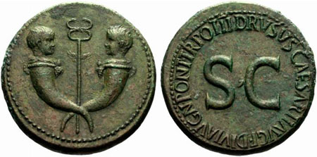 Sestertius in the name of Drusus, son of Emperor Tiberius