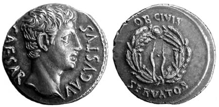 Siver denarius of Augustus
