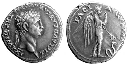 Denarius of Emperor Claudius minted in Lugdunum
