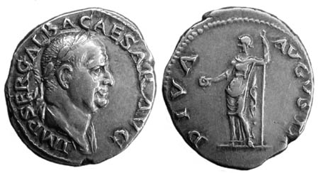 Portrait coin of Galba