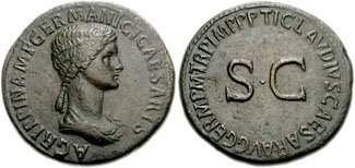 As of Caligula showing his mother Agrippina Senior